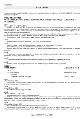 Civil code of the french republic