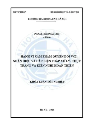 Khóa luận tốt nghiệp hành vi xâm phạm quyền đối với nhãn hiệu và các biện pháp xử lý thực trạng và kiến nghị hoàn thiện