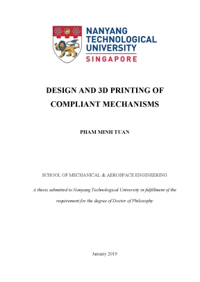 Luận án tiến sĩ design and 3d printing of compliant mechanisms