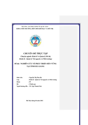 Chuyên đề thực tập nghiên cứu về phát triển bền vững tại tỉnh hà giang