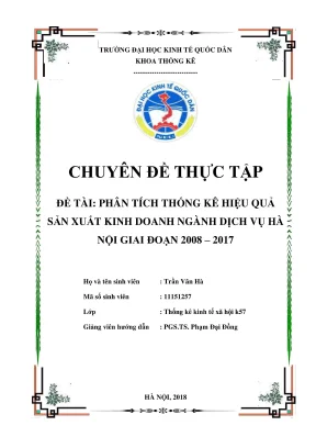 Chuyên đề thực tập phân tích thống kê hiệu quả sản xuất kinh doanh ngành dịch vụ hà nội giai đoạn 2008 2017