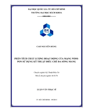 Luận văn thạc sĩ kỹ thuật điện tử phân tích chất lượng hoạt động của mạng wdmpon sử dụng kỹ thuật điều chế đa sóng mang