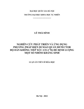 Luận án tiến sĩ hóa học nghiên cứu phát triển và ứng dụng phương pháp điện di mao quản detector độ dẫn không tiếp xúc cec 4d để định lượng một số nhóm kháng sinh