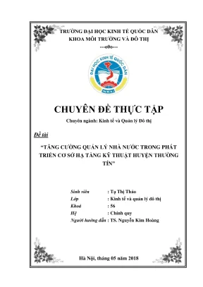 Chuyên đề thực tập tăng cường quản lí nhà nước trong phát triển cơ sở hạ tầng kỹ thuật huyện thường tín