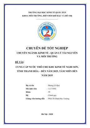 Chuyên đề tốt nghiệp cung cấp nước thô cho khu kinh tế nghi sơn tỉnh thanh hóa đến năm 2025 tầm nhìn đến năm 2035
