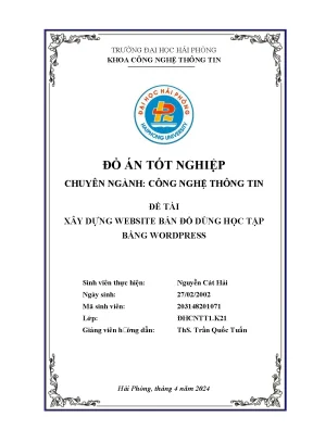 Khóa luận tốt nghiệp công nghệ thông tin xây dựng website bán đồ dùng học tập bằng wordpress