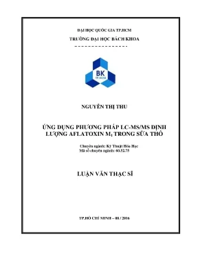 Luận văn thạc sĩ kỹ thuật hóa học ứng dụng phương pháp lcms