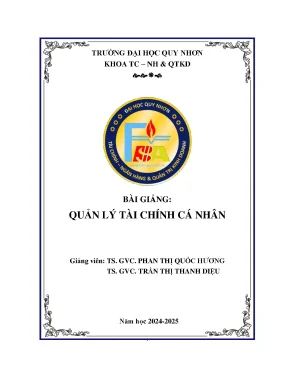 Bài giảng quản lý tài chính cá nhân