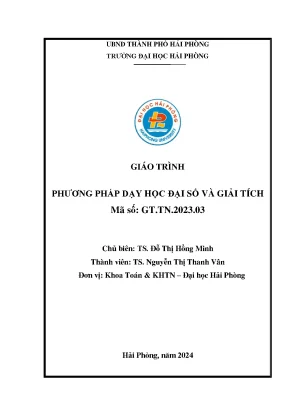 Giáo trình phương pháp dạy học đại số và giải tích