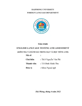 Giáo trình english language testing and assessment kiểm tra và đánh giá trong dạy và học tiếng anh