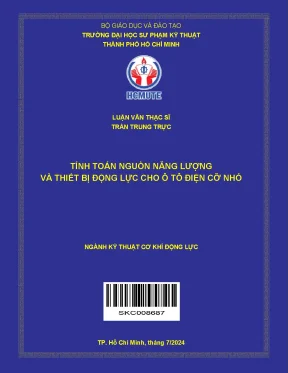 Luận văn thạc sĩ cơ khí động lực tính toán nguồn năng lượng và thiết bị động lực cho ô tô điện cỡ nhỏ