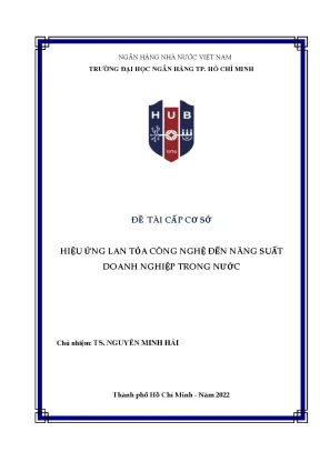 Đề tài nghiên cứu khoa học hiệu ứng lan tỏa công nghệ đến năng suất doanh nghiệp trong nước
