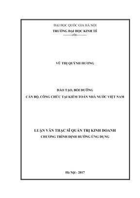 Luận văn thạc sĩ quản trị kinh doanh đào tạo bồi dưỡng cán bộ công chức tại kiểm toán nhà nước việt nam