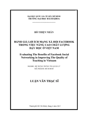 Luận văn thạc sĩ hệ thống thông tin quản lý đánh giá lợi ích mạng xã hội facebook trong tiếng việt nâng cao chất lượng dạy học ở việt nam