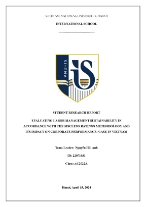 Báo cáo nghiên cứu khoa học evaluating labour management sustainability in accordance with the msci esg ratings methodology and its impact on corporate performance case in vietnam
