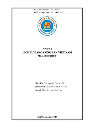 Bài giảng lịch sử đảng cộng sản việt nam