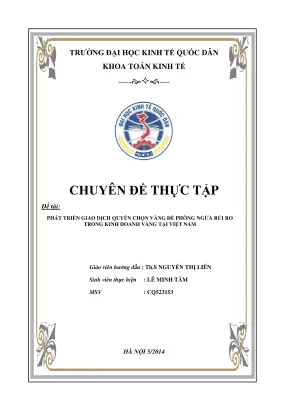 Chuyên đề thực tập phát triển giao dịch quyền chọn vàng để phòng ngừa rủi ro trong kinh doanh vàng tại việt nam