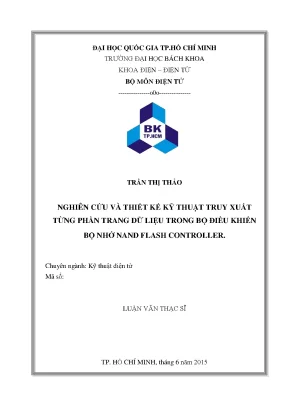 Luận văn thạc sĩ kỹ thuật điện tử nghiên cứu và thiết kế kỹ thuật truy xuất từng phần trang dữ liệu trong bộ điều khiển bộ nhớ nand flash controller
