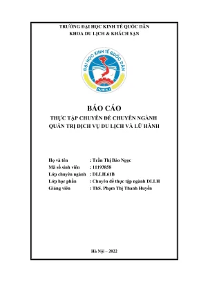 Chuyên đề thực tập giải pháp nâng cao hiệu quả hoạt động điều hành tour tại công ty lữ hành ha noi tourist