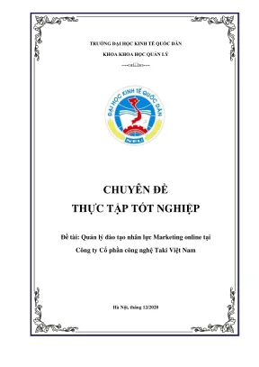 Chuyên đề thực tập tốt nghiệp quản lý đào tạo nhân lực marketing online tại công ty cổ phần công nghệ taki việt nam