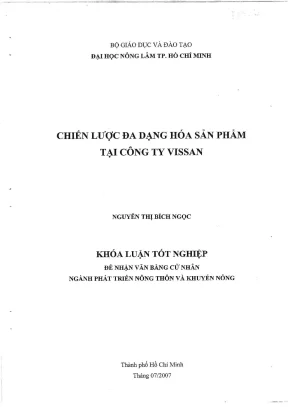 Khóa luận tốt nghiệp phát triển nông thôn chiến lược đa dạng hóa sản phẩm tại công ty vissan