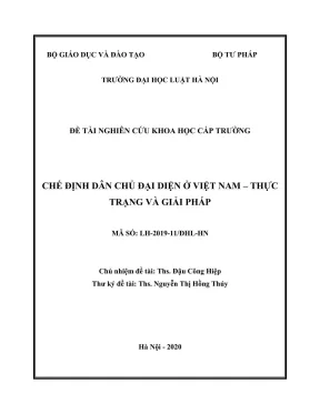 Đề tài nghiên cứu khoa học cấp trường chế định dân chủ đại diện ở việt nam thực trạng và giải pháp