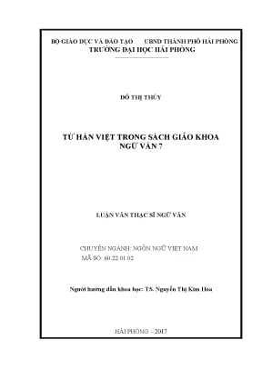 Luận văn thạc sĩ ngôn ngữ việt nam từ hán việt trong sách giáo khoa ngữ văn 7