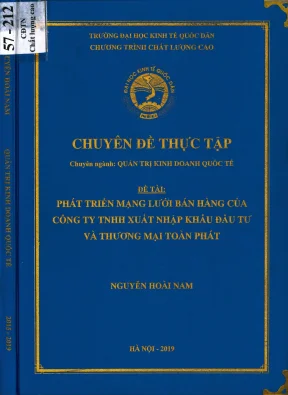 Chuyên đề thực tập phát triển mạng lưới bán hàng của công ty tnhh xnk đầu tư và thương mại toàn phát
