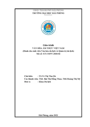Giáo trình văn hóa ẩm thực việt nam