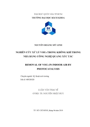 Luận văn thạc sĩ kỹ thuật môi trường nghiên cứu xử lý vocs trong không khí trong nhà bằng công nghệ quang xúc tác