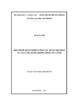 Luận văn thạc sĩ quản trị kinh doanh biện pháp hoàn thiện công tác quản trị nhân sự tại cảng hàng không quốc tế cát bi