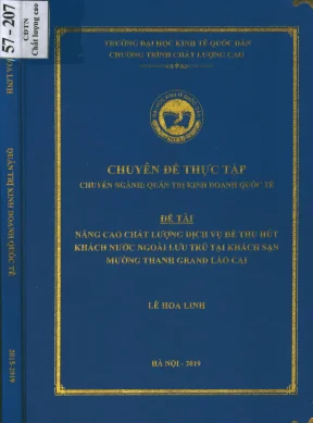 Chuyên đề thực tập nâng cao chất lượng dịch vụ để thu hút khách nước ngoài lưu trú tại khách sạn mường thanh grand lào cai