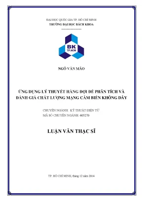 Luận văn thạc sĩ kỹ thuật điện tử ứng dụng lý thuyết hàng đợi để phân tích và đánh giá chất lượng mạng cảm biến không dây