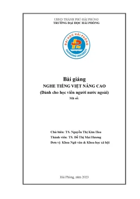 Bài giảng nghe tiếng việt nâng cao dành cho học viên người nước ngoài