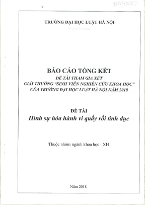 Đề tài sinh viên nghiên cứu khoa học hình sự hoá hành vi quấy rối tình dục