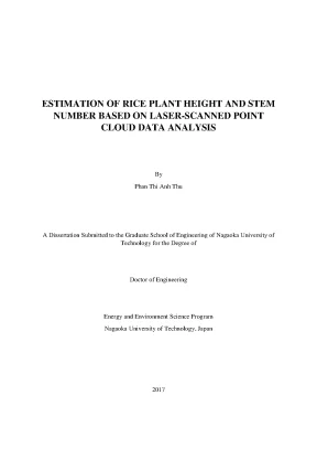 Luận án tiến sĩ estimation of rice plant height and stem number based on laserscaneed point cloud data analysis