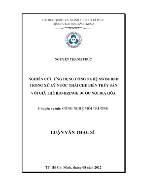 Luận văn thạc sĩ công nghệ môi trường nghiên cứu ứng dụng công nghệ swimbed trong xử lý nước thải chế biến thủy sản với giá thể biobringe được nội địa hóa
