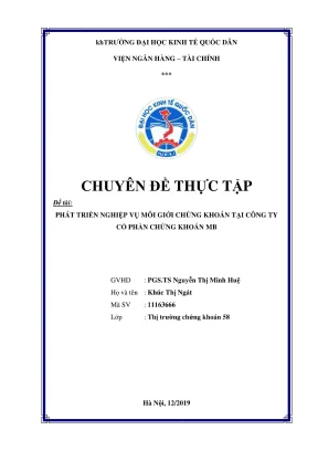 Chuyên đề thực tập phát triển nghiệp vụ môi giới chứng khoán tại công ty cổ phần chứng khoán mb