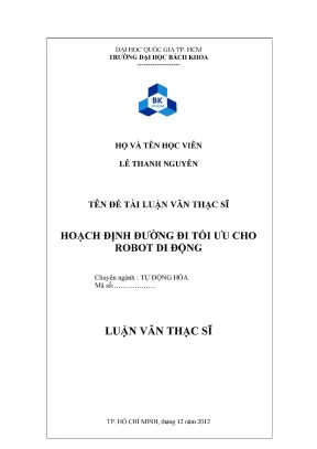 Luận văn thạc sĩ tự động hóa hoạch định đường đi tối ưu cho robot di động