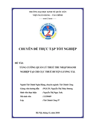 Chuyên đề thực tập tốt nghiệp tăng cường quản lý thuế thu nhập doanh nghiệp tại chi cục thuế huyện lương tài