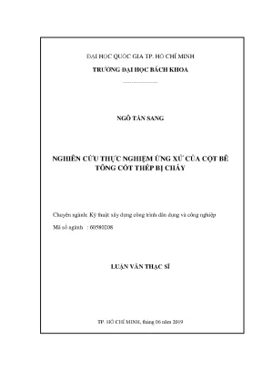 Luận văn thạc sĩ kỹ thuật xây dựng nghiên cứu thực nghiệm ứng xử của cột bê tông cốt thép bị cháy