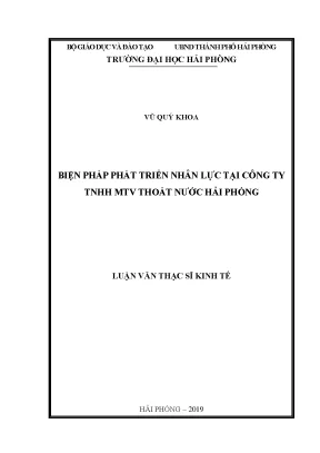 Luận văn thạc sĩ quản lý kinh tế biện pháp phát triển nhân lực tại công ty tnhh mtv thoát nước hải phòng