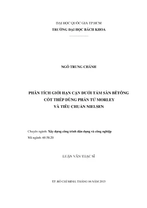Luận văn thạc sĩ kỹ thuật xây dựng phân tích giới hạn cận dưới tấm sàn bê tông cốt thép dùng phần tử morley và tiêu chuẩn nielsen