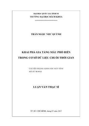 Luận văn thạc sĩ khoa học máy tính khai phá gia tăng mẫu phổ biến trong cơ sở dữ liệu chuỗi thời gian