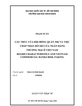 Luận văn thạc sĩ quản trị kinh doanh cấu trúc của hội đồng quản trị và việc chấp nhận rủi ro của ngân hàng thương mại ở việt nam
