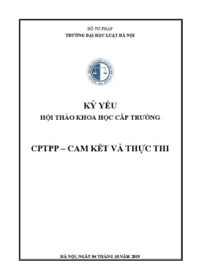 Kỷ yếu hội thảo khoa học cấp trường cptpp cam kết và thực thi