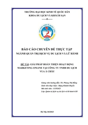 Báo cáo chuyên đề thực tập giải pháp hoàn thiện hoạt động marketing online tại công ty tnhh du lịch vua á châu