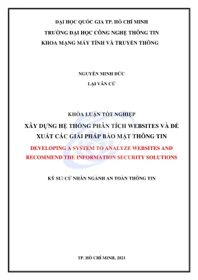 Khóa luận tốt nghiệp an toàn thông tin xây dựng hệ thống phân tích websites và đề xuất các giải pháp bảo mật thông tin