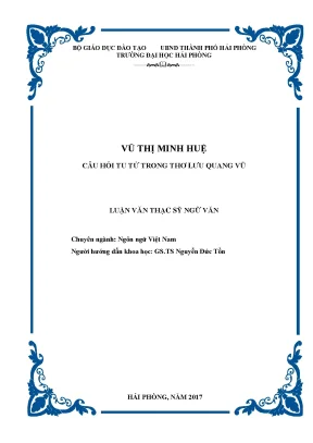 Luận văn thạc sĩ ngôn ngữ việt nam câu hỏi tu từ trong thơ lưu quang vũ