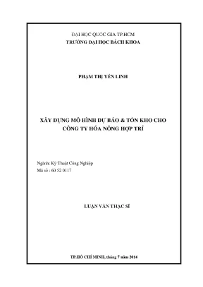 Luận văn thạc sĩ kỹ thuật công nghiệp xây dựng mô hình dự báo tồn kho cho công ty hóa nông hợp trí